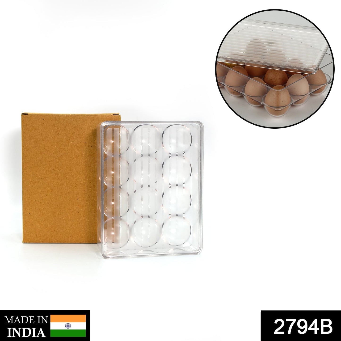 2794B 12 Cavity Egg Storage Box For Holding And Placing Eggs Easily And Firmly.