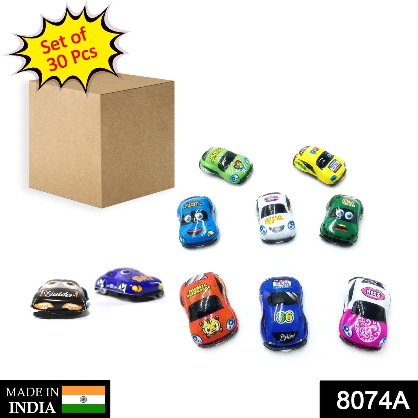 8074A 30 Pc Mini Pull Back Car Widely Used By Kids And Children’s For Playing Purposes.
