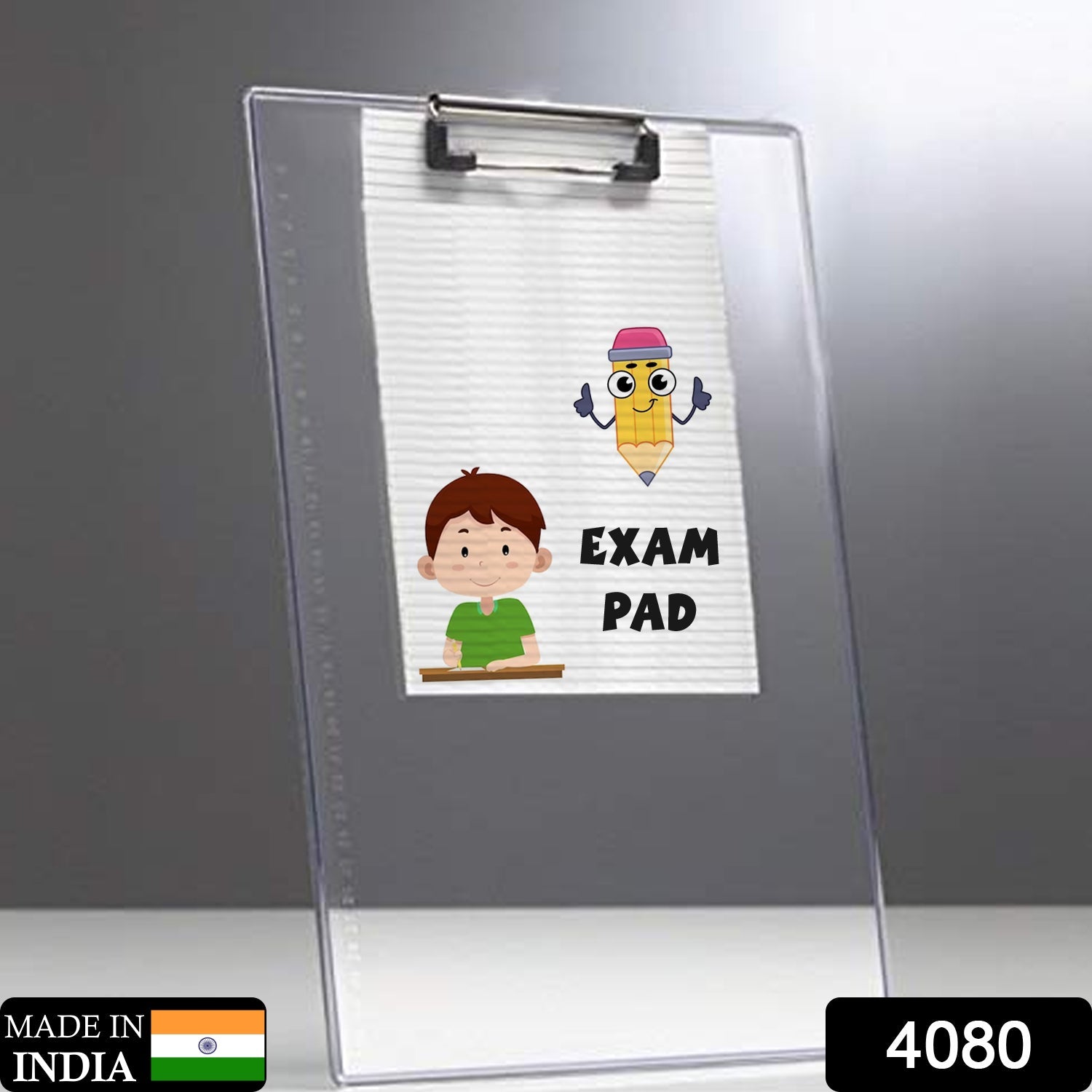 Transparent Premium Exam Pad Best for Students in All Exams Unbreakable Flexible Board with a Centimeter Measuring Side Pad For School & Exam Use