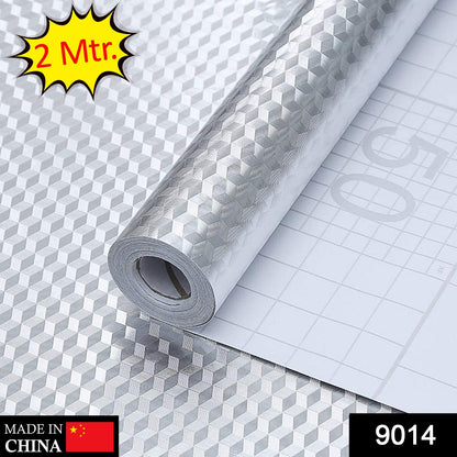 9014 2 Meter Aluminium Foil Sticker used in all kitchen purposes to prevent oily and greasy stains of food while cooking.
