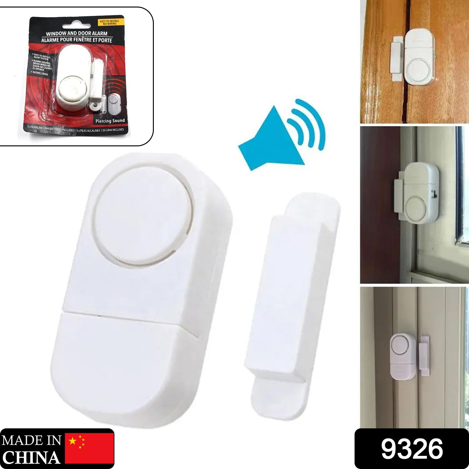 Wireless Window Door Alarm, Sensor Door Alarm for Kids Safety, Alarm System for Home Security for Pool, RV and Office, door bell
