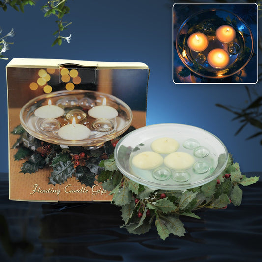 Floating Candle Light Candle Holder Set, Romantic Atmosphere Creates Water Container, Coffee Table Decoration, Send Candles, Table Decorations, Romantic Atmosphere (1 Pc)