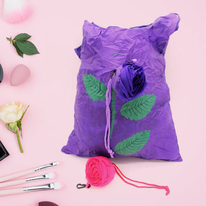 Foldable Bag Cute Rose Shape Cover Reusable Bag Naylon Bag Nylon Shopping Carry Bags Large Reusable Foldable Bag, Eco Friendly Shopping, Folds To Pocket Size, Tote Grocery Shoulder Handbag Travel Bag (1Pc)