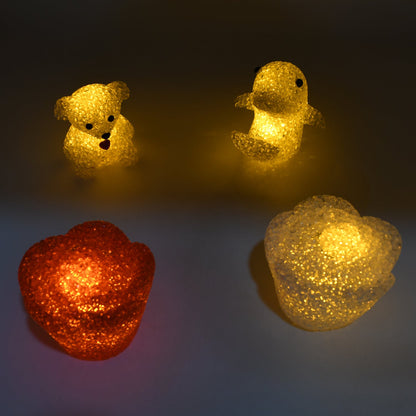 Multi Shape Small Light Lamps Led Shape Crystal Night Light Lamp (6 Pc Set)