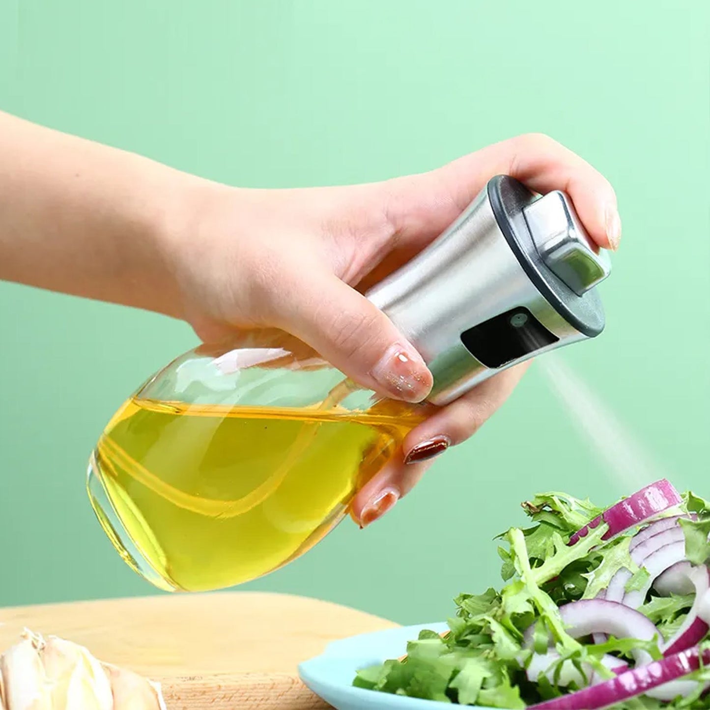 Oil Dispenser Bottle, Oil and Vinegar Cruet, Oil Sprayer Dispenser, Olive Oil Dispenser 200 ml Mist Oil Spray Bottle for Cooking with Plastic