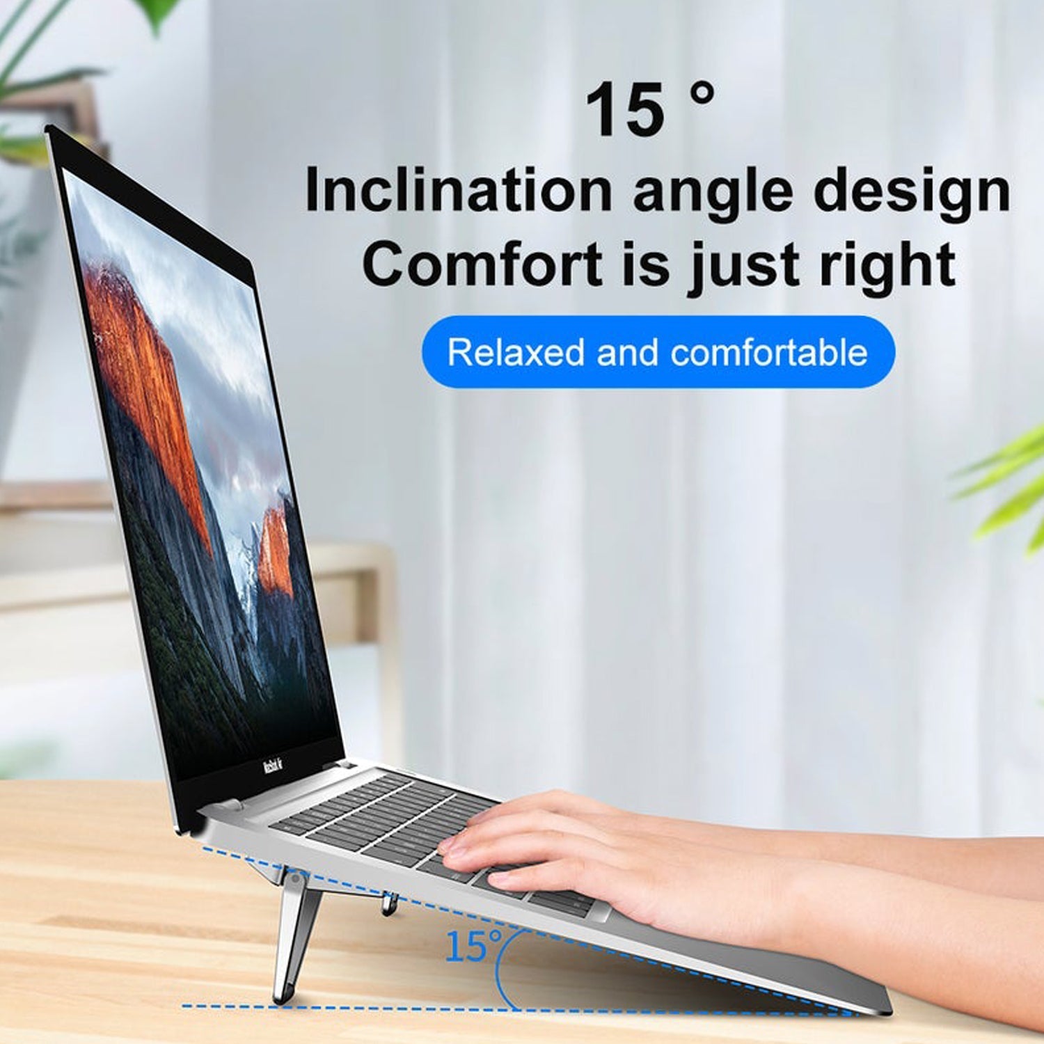Mini Premium Metal Folding Portable Stand Compatible with Every Laptop, Keyboard and Tablet