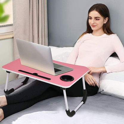 Multi-Purpose Laptop Desk for Study and Reading with Foldable Non-Slip Legs Reading Table Tray, Laptop Table ,Laptop Stands, Laptop Desk, Foldable Study Laptop Table (PINK)