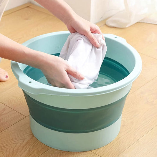 6116 Multi-Purpose Portable Collapsible Plastic, Silicone Round Folding Tub, Water Container Folding Foot Spa Basin Tub, with Hanging Hole