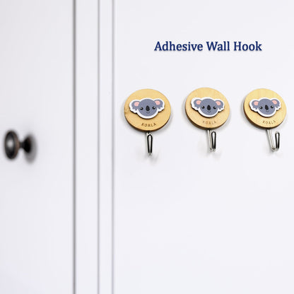 Self Adhesive Hooks Cartoon Self Adhesive Hooks Wall Door Sticky Hanger Hooks (3pc).
