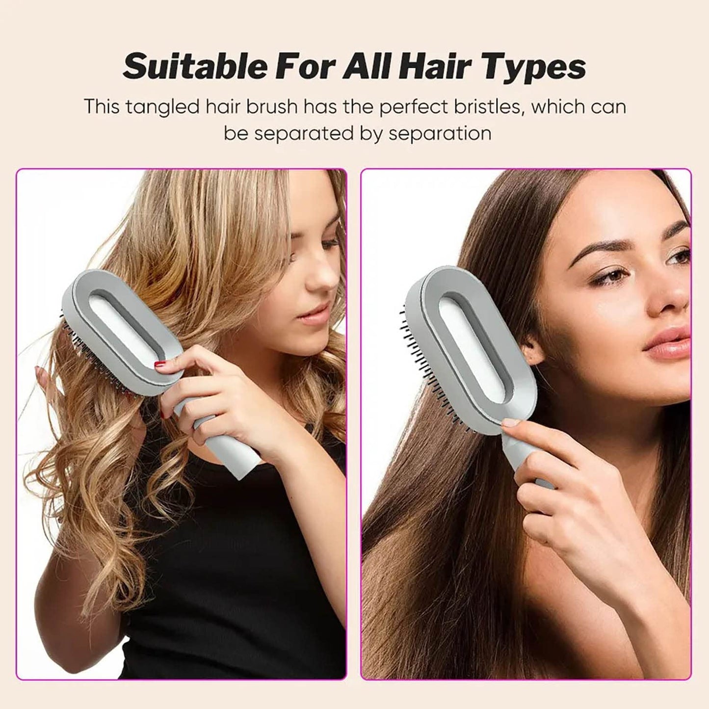 Women Hair Brush, Durable Massage Comb Hairbrush for Scalp Massage and Custom Bristles - Lightweight Air Cushion Massage Brush for Scalp Massage