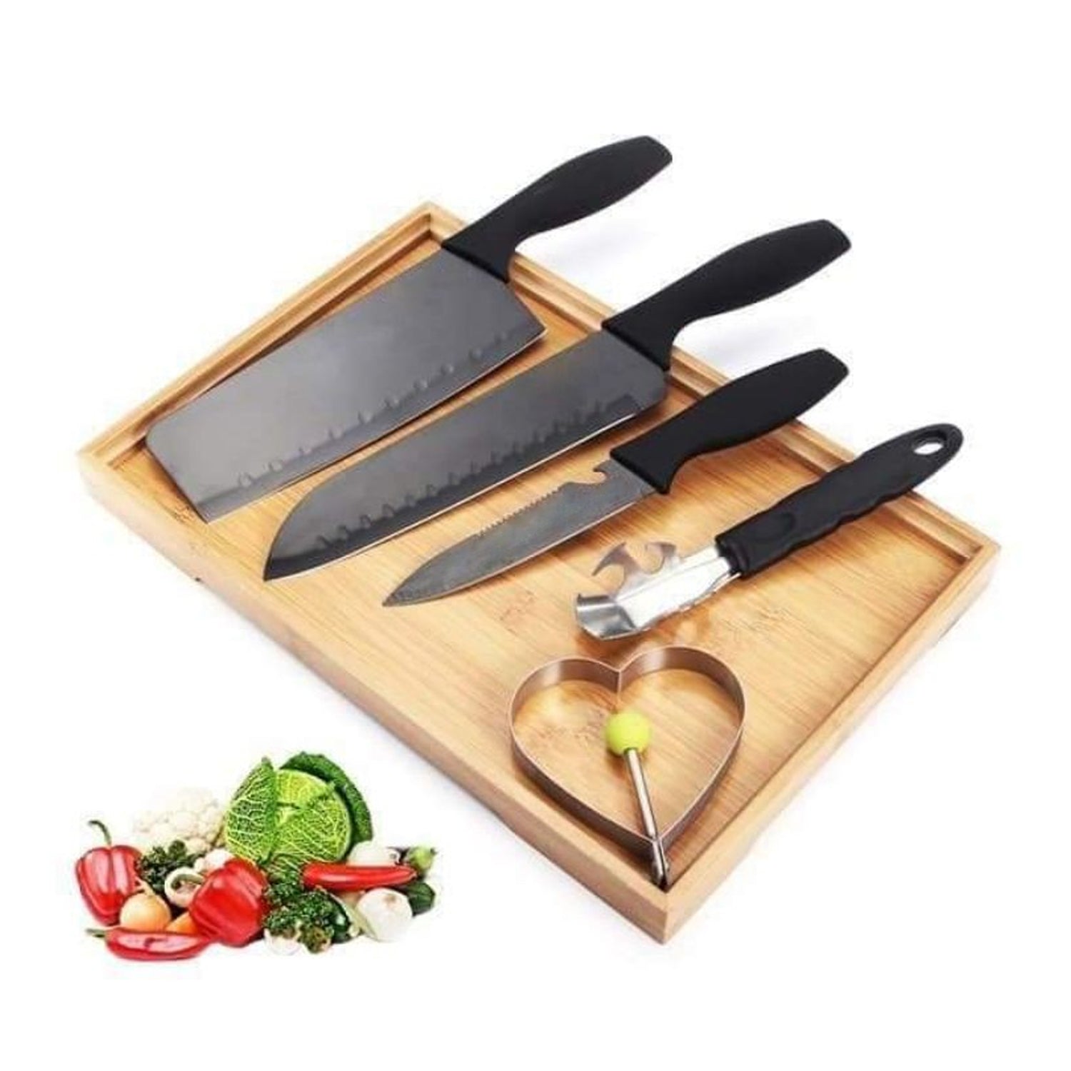 Kitchen Chef Cutlery Stainless Steel Knife Set, Chopping Knife, Chef Knife, Utility Knife, Butcher Knife (Pack of 5pc).