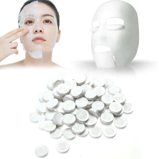 6144 Facial Lotion Tissue Paper DIY Home Spa Coin Face Mask/ Compressed Facial Whitening Tablet Face Mask Sheet for Women and Girl - Pack of 100