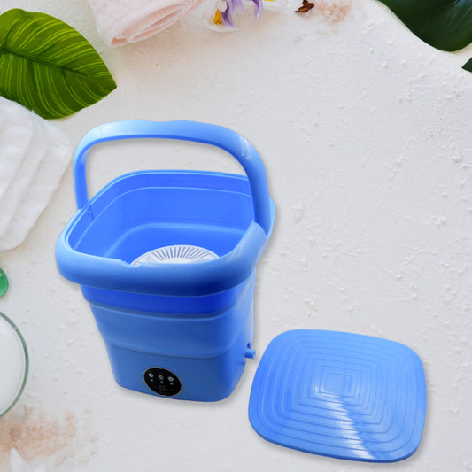 Mini Washing Machine Foldable Mini Washer with Drain Basket Portable Washing Machine Foldable for Laundry Travel Camping RV Baby Clothes