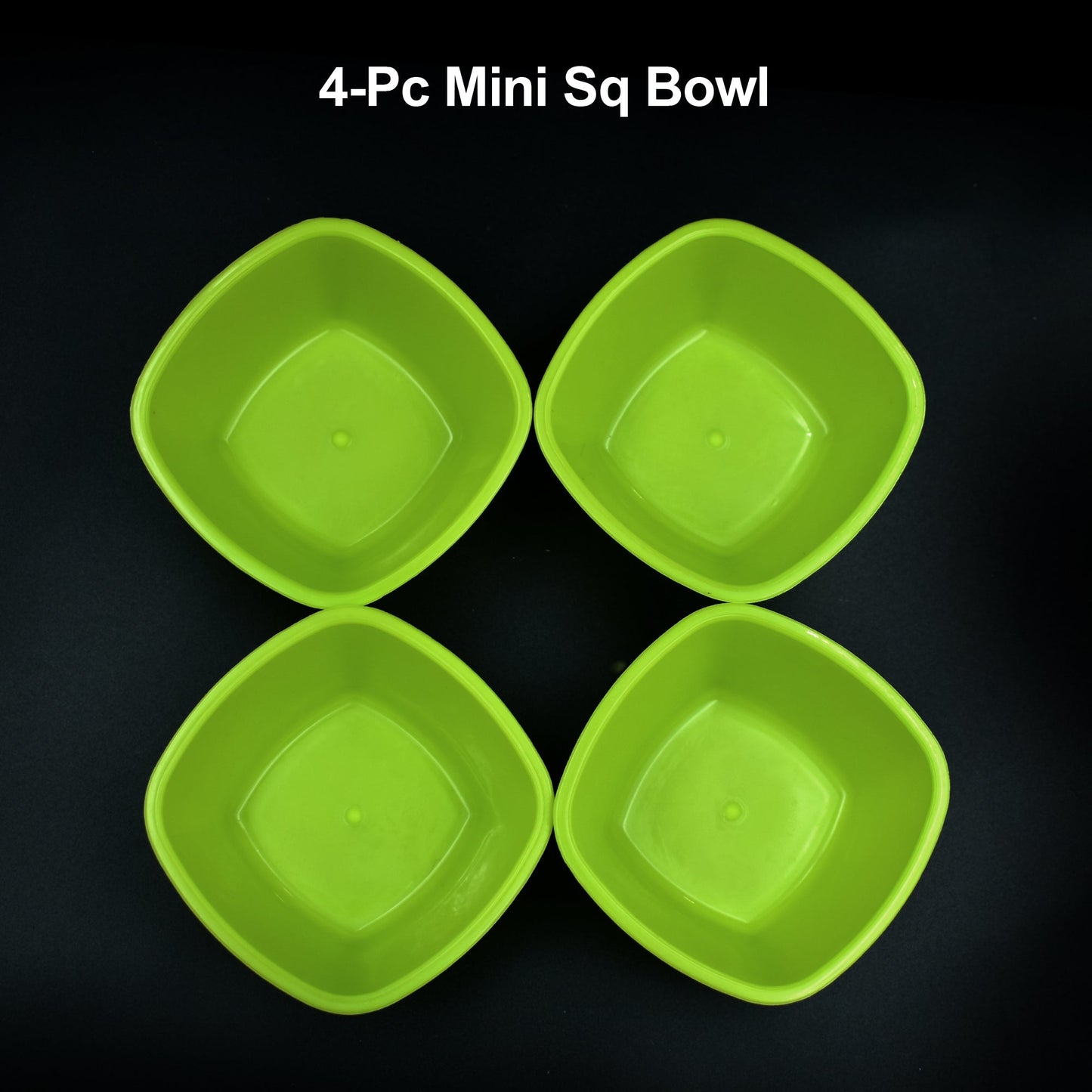 Square Plastic Bowl For Serving Food (Pack of 4)