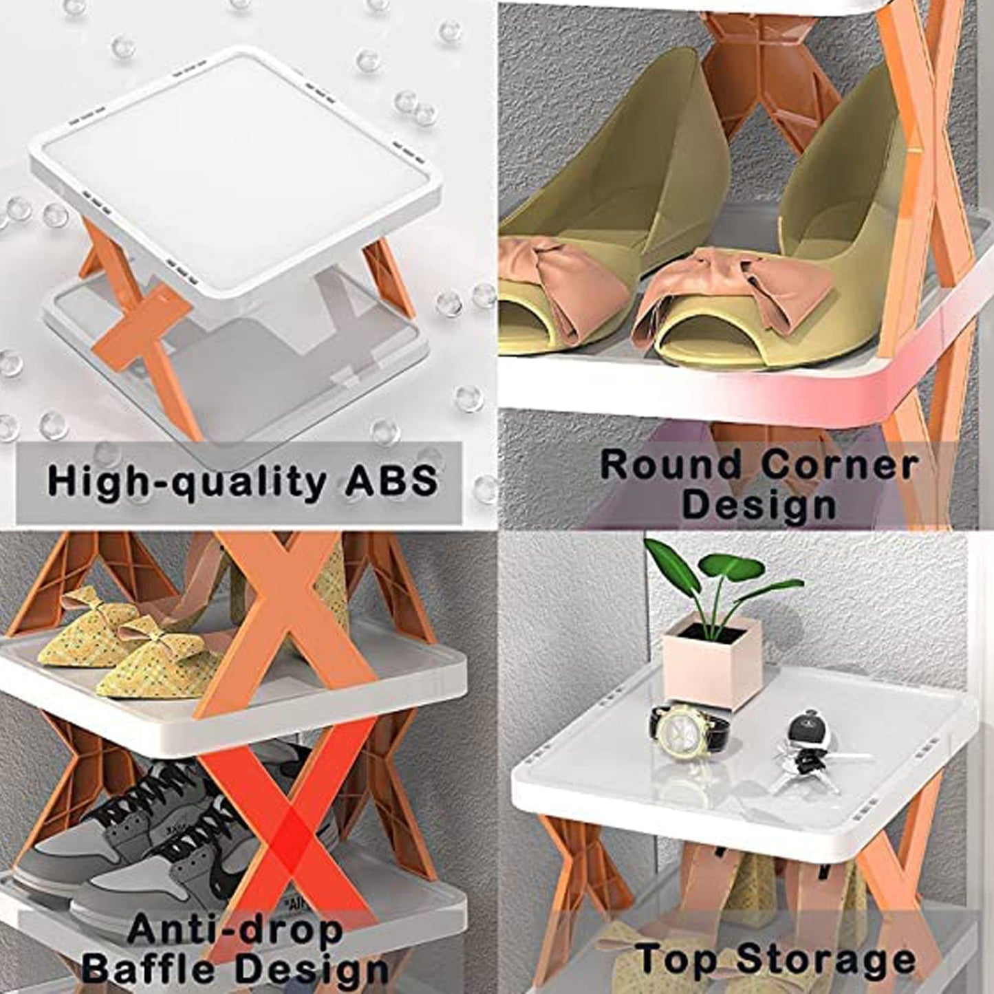 6 Layer Shoe Rack Design Lightweight Adjustable Plastic Foldable Shoe Cabinet Storage Portable Folding Space Saving Shoe Organizer Home And Office