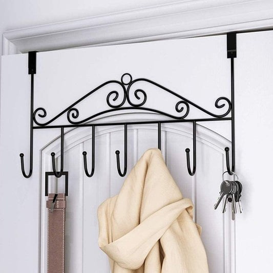 Over The Door Hanger Rack 7 Hooks Decorative Ognazier Hook Rack Stylish Door Hanger Door Hook Hangers With 7 Hooks,Metal Hanging Rack For Home Office Use