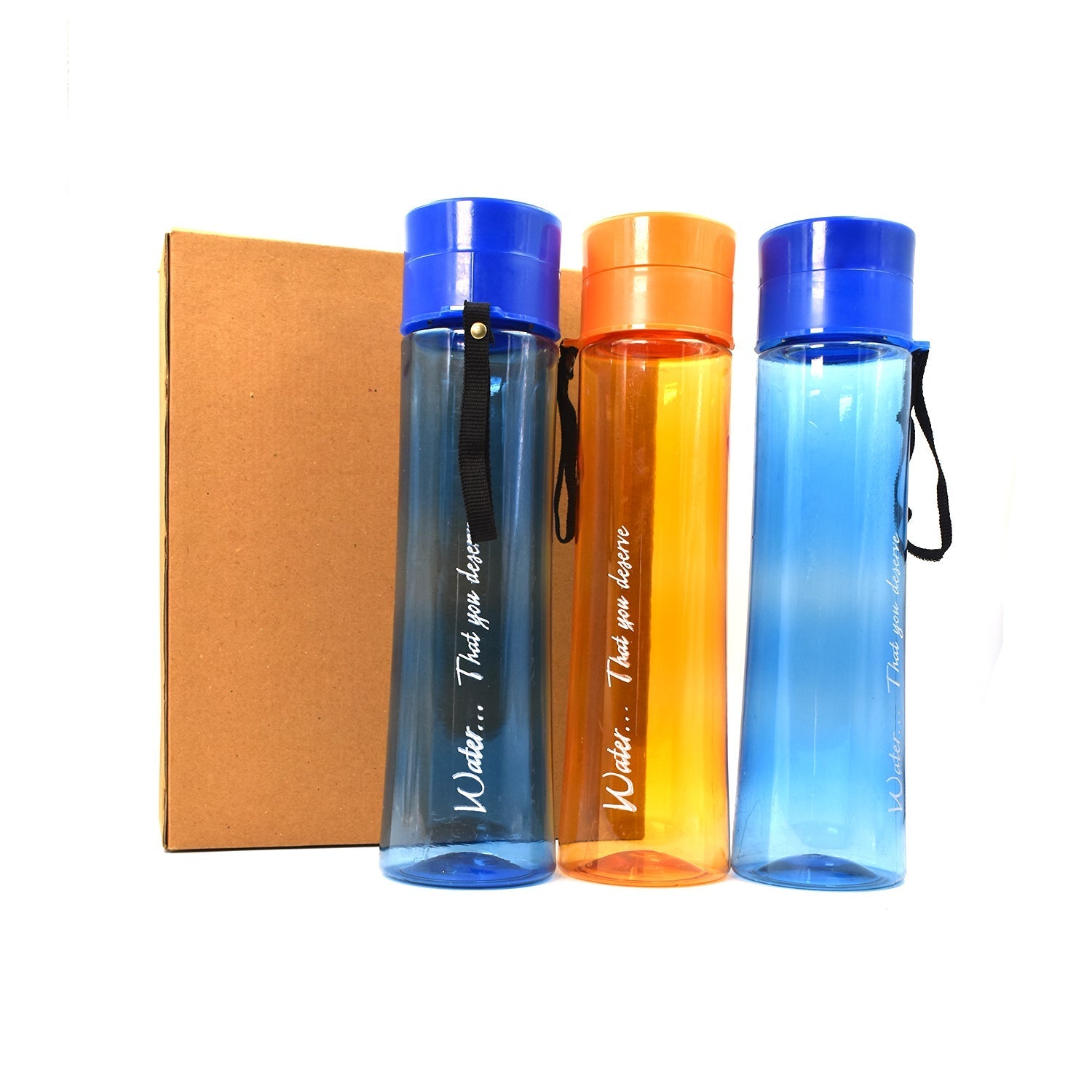 2716 Unbreakable, Leakproof, Durable, BPA Free, Non-Toxic Plastic Water Bottles, 1 Litre (Pack of 3, Assorted Color)