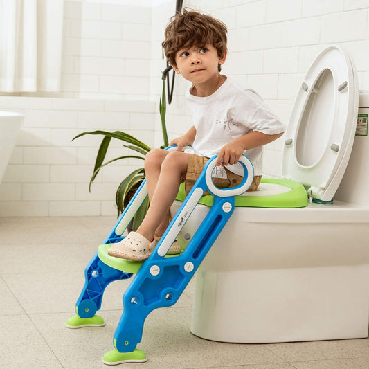2-in-1 Training Foldable Ladder Potty Toilet Seat for Kids