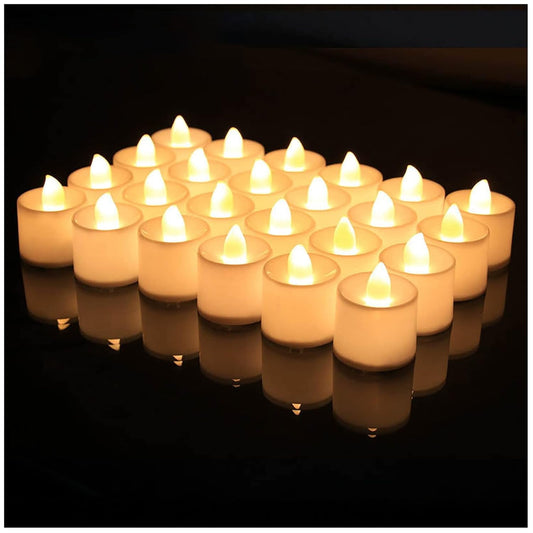 Festival Decorative - Led Tealight Candles | Battery Operated Candle Ideal For Party, Wedding, Birthday, Gifts (24Pc) ( Diya , Divo , Diva , Deepak , Jyoti ,