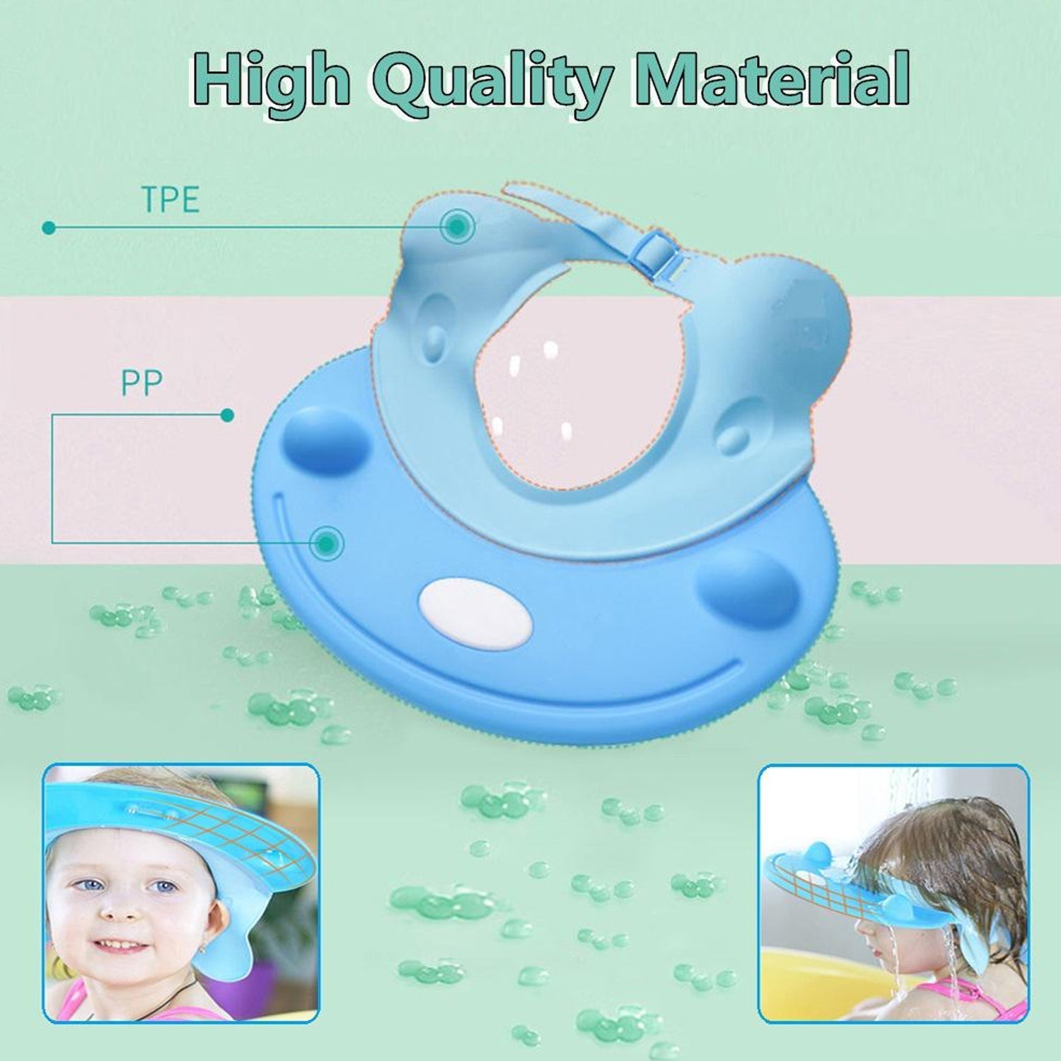 Silicone Baby Shower Cap Bathing Baby Wash Hair Eye Ear Protector Hat for New Born Infants babies Baby Bath Cap Shower Protection For Eyes And Ear