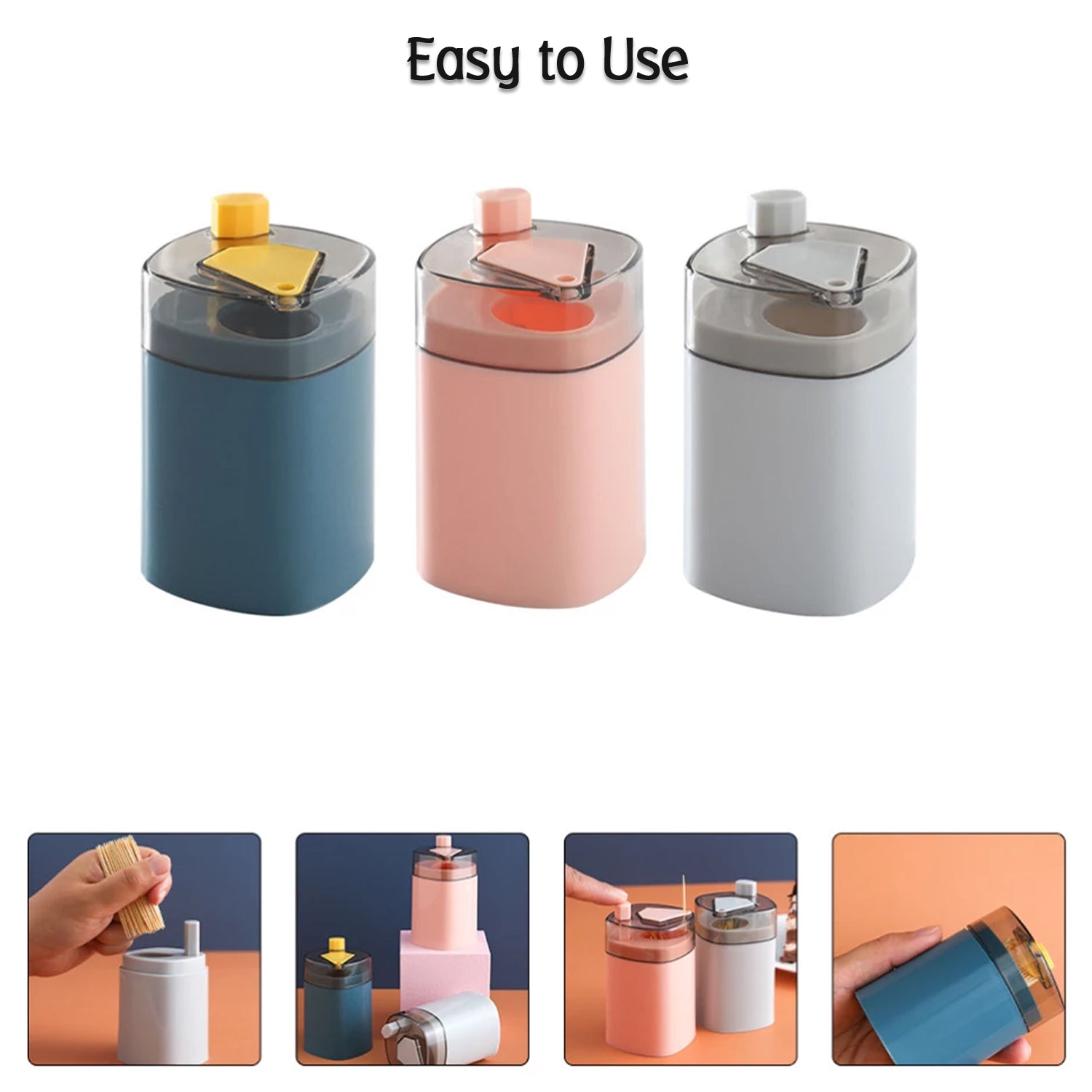 Toothpick Holder Dispenser, Pop-Up Automatic Toothpick Dispenser for Kitchen Restaurant Thickening Toothpicks Container Pocket Novelty, Safe Container Toothpick Storage Box