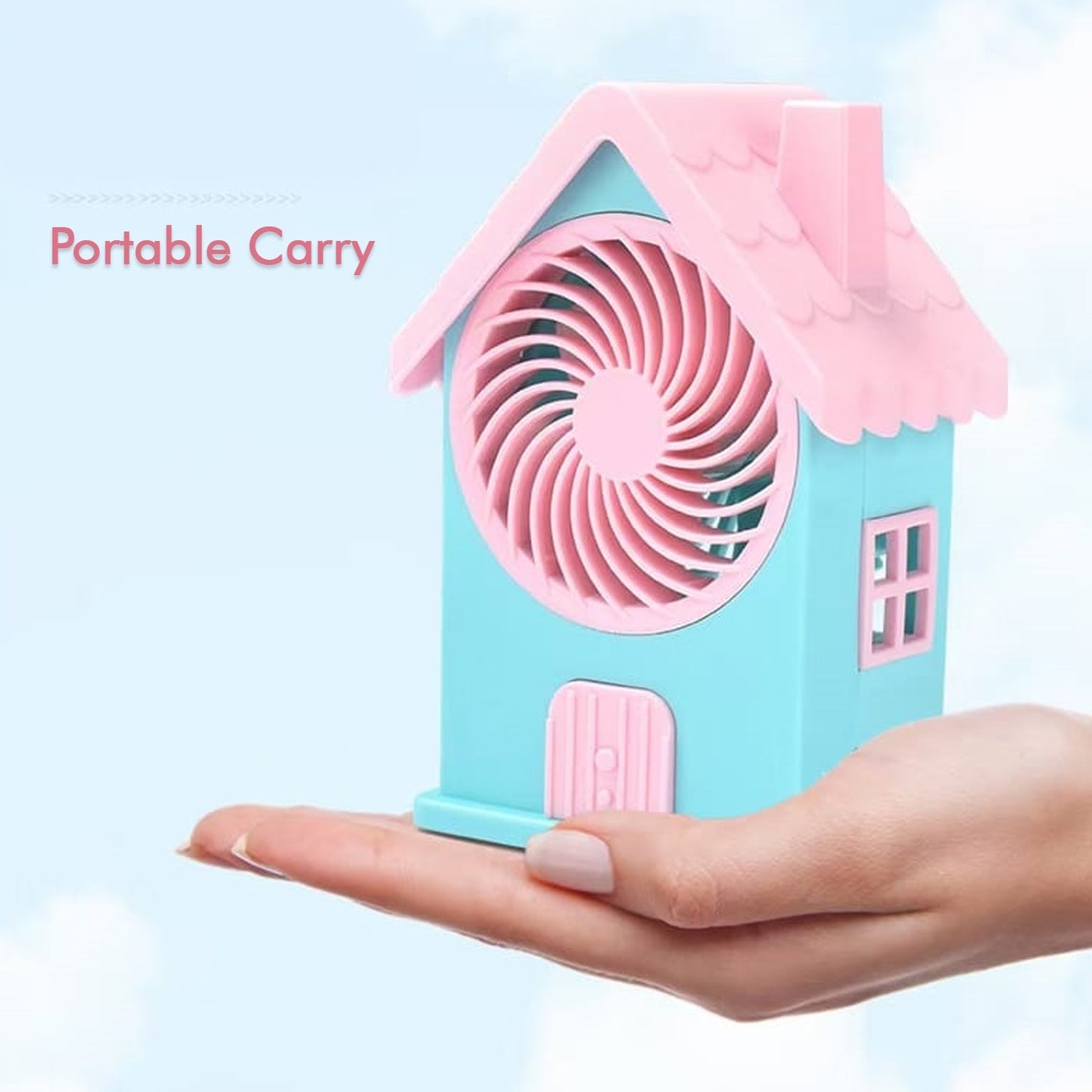 Mini House Fan House Design Rechargeable Portable Personal Desk Fan For Home, Office & Kids Use