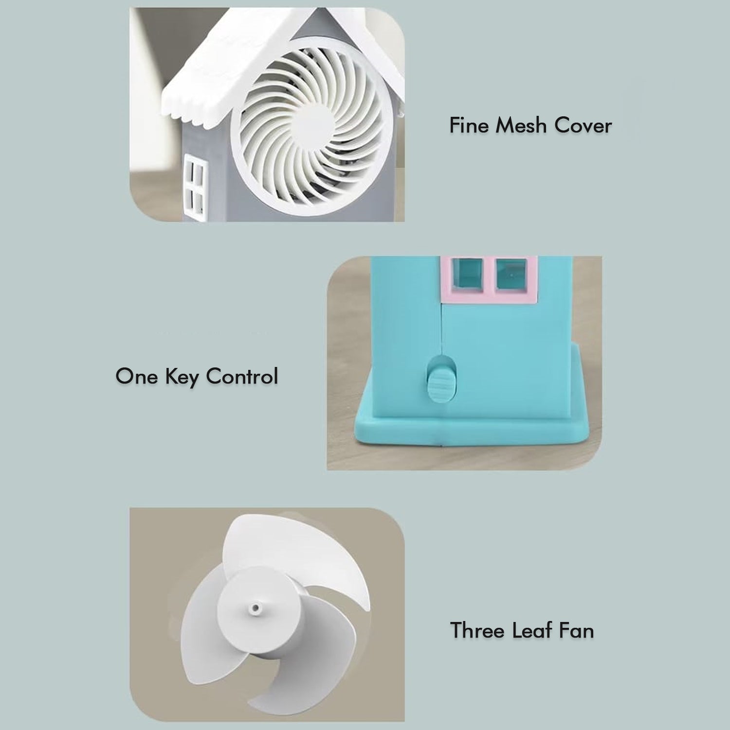 Mini House Fan House Design Rechargeable Portable Personal Desk Fan For Home, Office & Kids Use