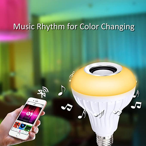 Wireless Bluetooth Sensor 12W Music Multicolor LED Bulb with Remote Controller
