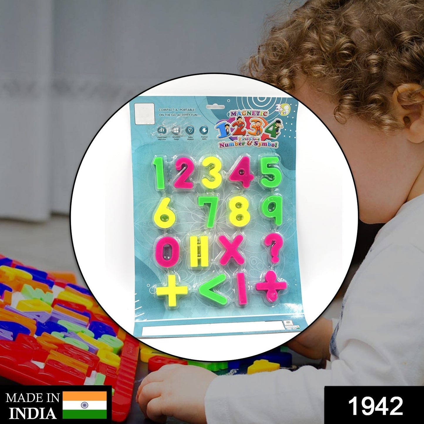 1942 AT42 Magnetic Number Symbol Baby Toy and game for kids and babies for playing and enjoying purposes.