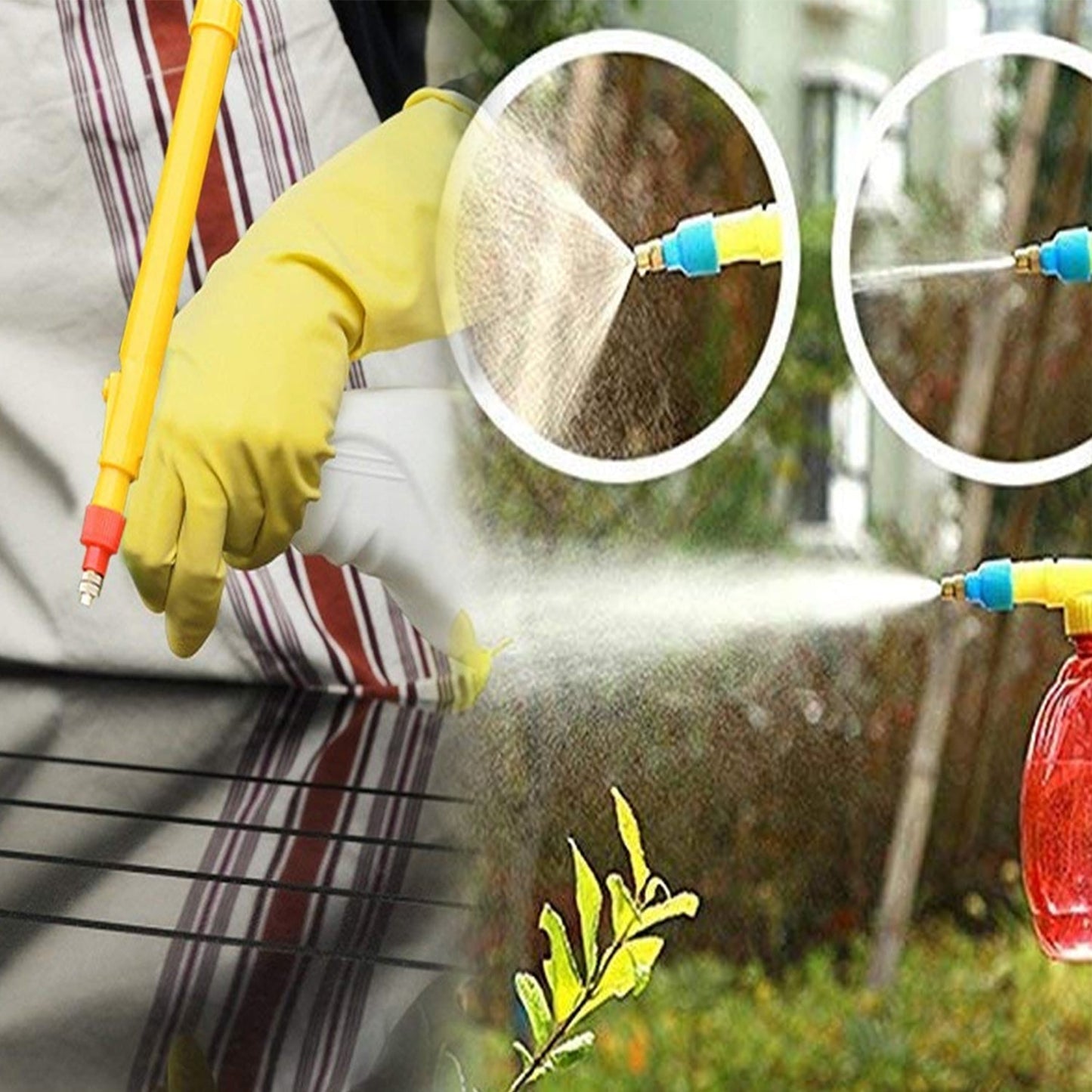 Bottle Sprayer for Plants Garden Pesticide Car Wash with Adjustable Brass Nozzle Sprayer (Handheld Pump) 