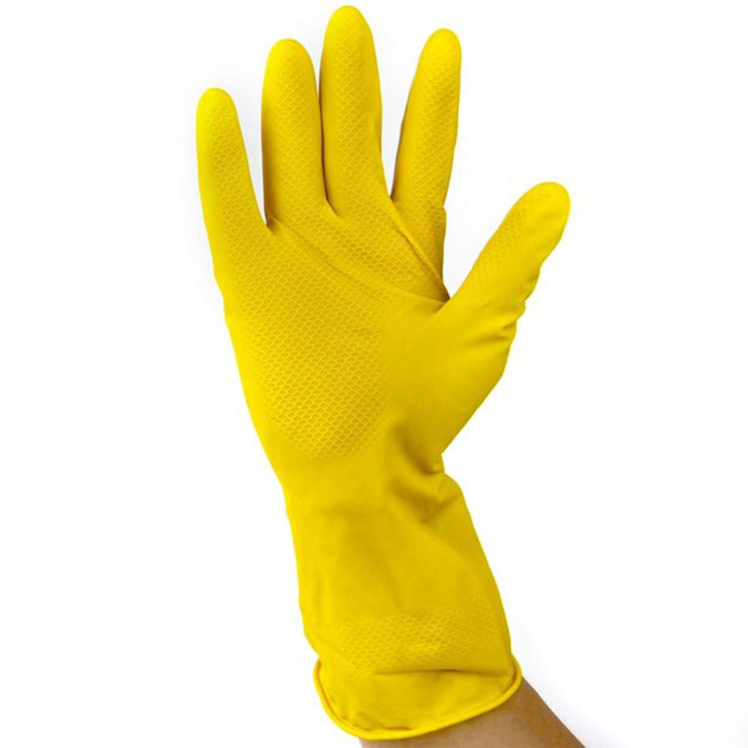 4854 2 pair med yellow gloves For Types Of Purposes Like Washing Utensils, Gardening And Cleaning Toilet Etc.
