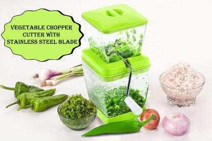 Plastic Vegetable Chopper Cutter with Stainless Steel Blade