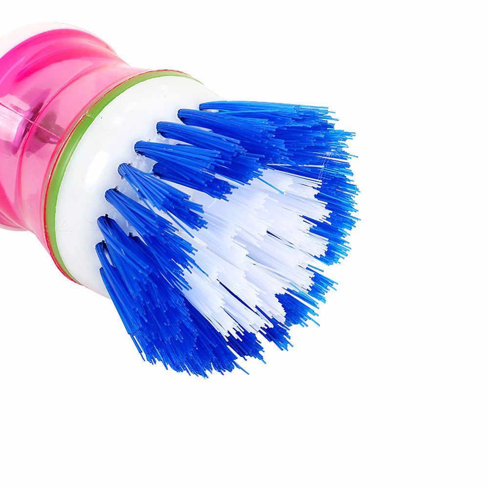 Plastic Wash Basin Brush Cleaner with Liquid Soap Dispenser (Multicolour)