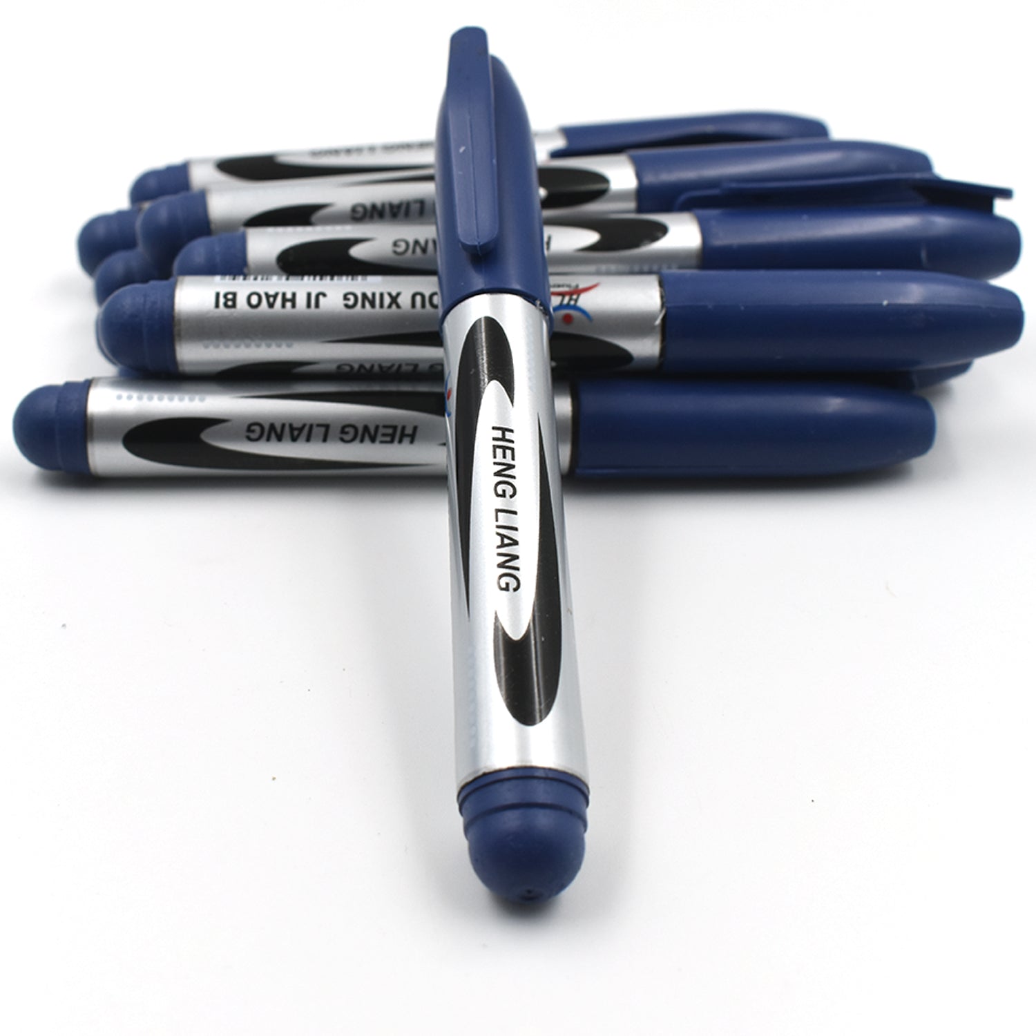 9012 10Pc Blue Marker and pen used in studies and teaching white boards in schools and institutes for students.
