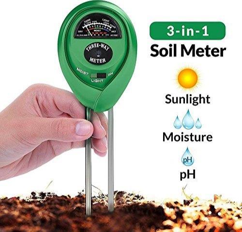 Soil Tester 3-in-1 Plant Moisture Sensor (Green)