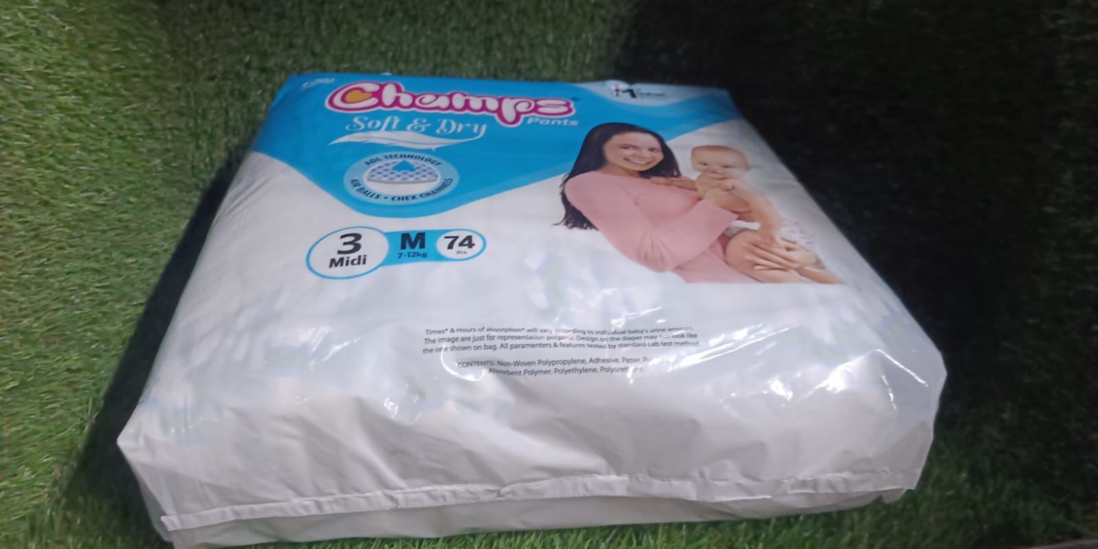 Champs Soft and Dry Baby Diaper Pants 74 Pcs (Medium Size M 74)