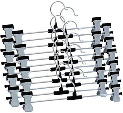 Hangers with 2-Adjustable Anti-Rust Clips (Pack of 12)