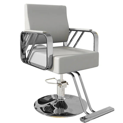 Salon Chair Hydraulic Chair For Business Or Home, Simplicity Barber Chair Salon Beauty Spa Shampoo Hair Professional Hydraulic Styling Chair (Silver 1 Unit)