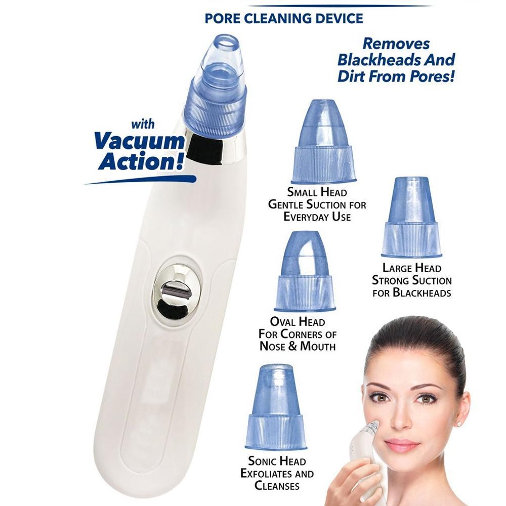 4-in-1 Blackhead Whitehead Extractor Remover Device Acne Pimple Pore Cleaner (Vacuum Suction Tool)