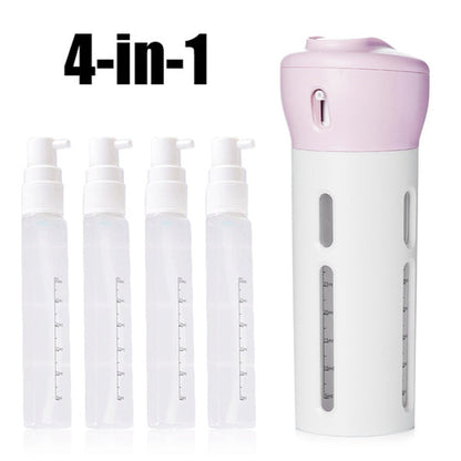 4-in-1 Travel Dispenser Bottle Set Travel Refillable Cosmetic Containers Set