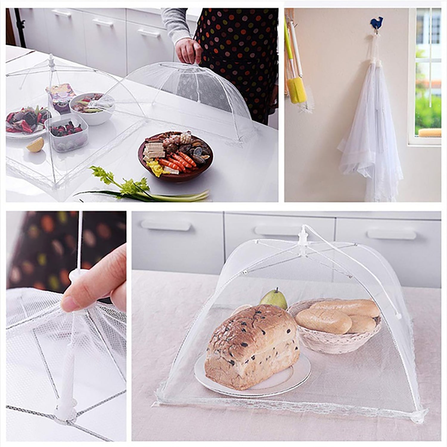 Food Covers Mesh Net Kitchen Umbrella Practical Home Using Food Cover (Multicolour)