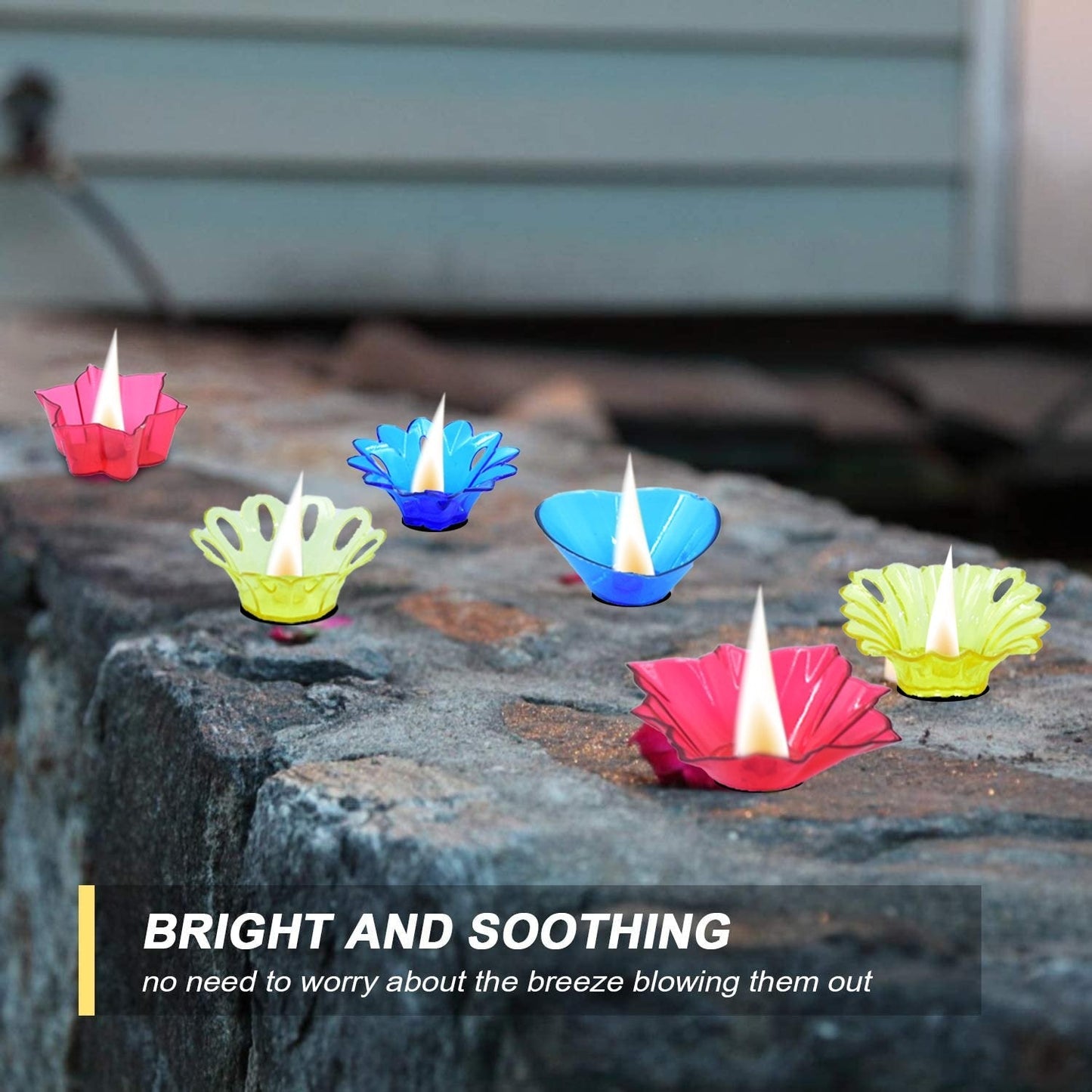 Plastic Candle Cup with Multi Shape Diwali Diya Cup (Multicolor)