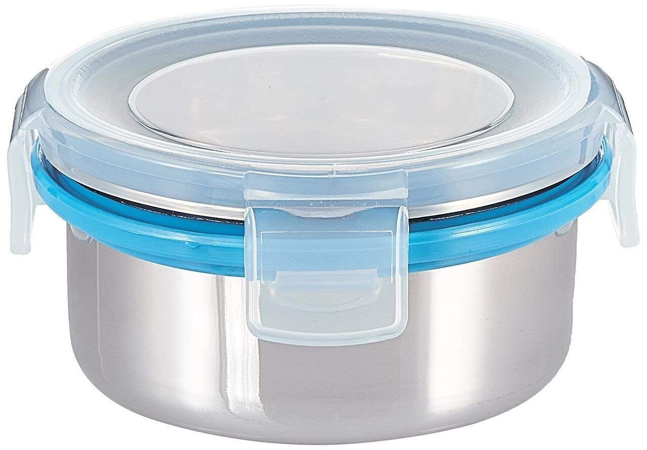 Compact Stainless Steel Airtight Lunch Box Set - 4 pcs (3 Leakproof Containers and 1 Bottle)