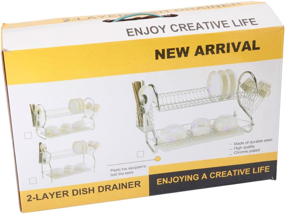 Stainless Steel Rectangle Dish Drainer Rack / Basket With Drip Tray