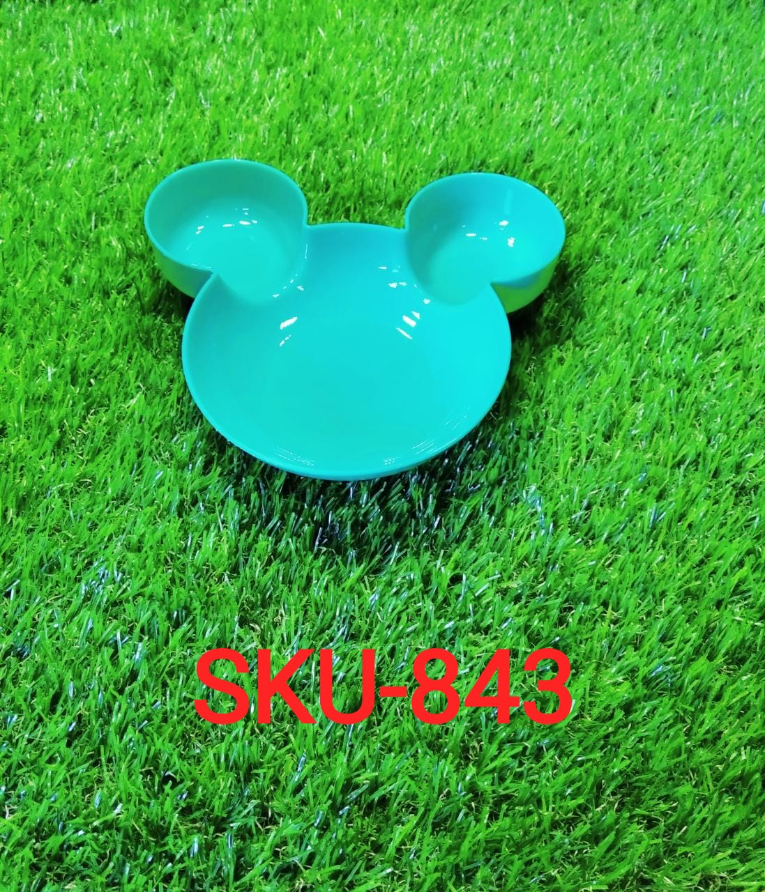 Mickey Shaped Kids/Snack Serving Sectioned Plate 