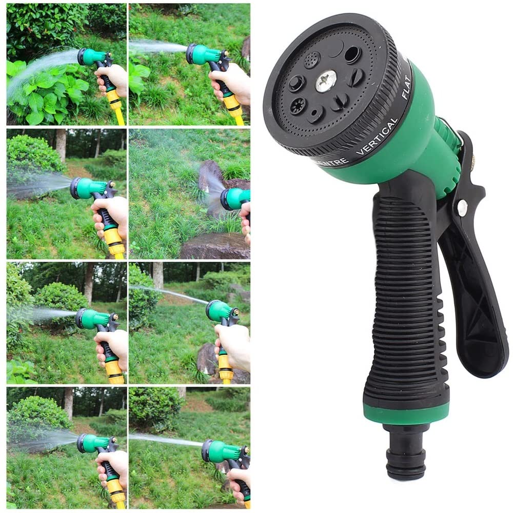 Adjustable 8 Pattern Water Spray Gun Trigger High Pressure For vehicle & cleaning Garden Lawn, Grass rinse, flat, soak & washing for Car Bike Plants Pressure Washer water Nozzle