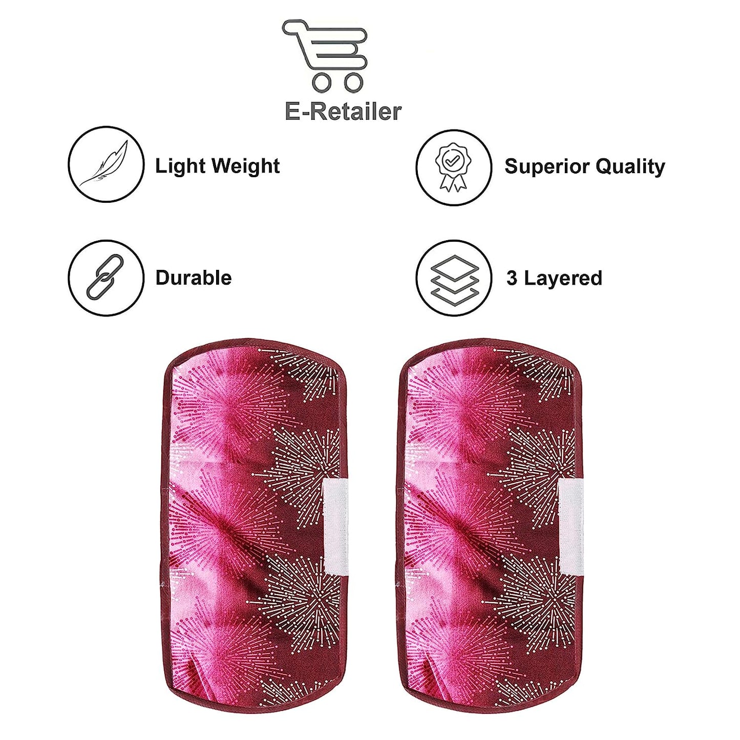 Fridge Cover Handle Cover Polyester High Material Cover For All Fridge Handle Use (Set Of 2 Pcs) Multi Design