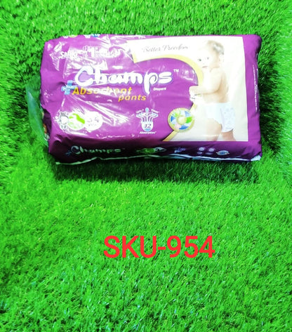 Premium Champs High Absorbent Pant Style Diaper Large Size, 34 Pieces (954_Large_34) Champs