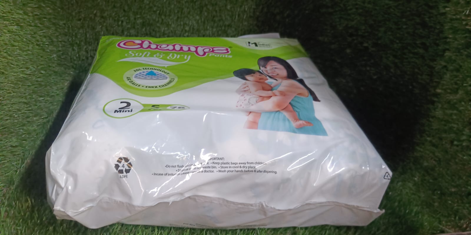Champs Soft and Dry Baby Diaper Pants 78 Pcs (Small Size S 78)