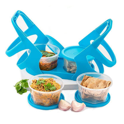 Lunch Box (200 ml each Container) with Attractive Stand - 4 pcs 